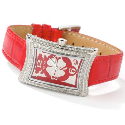 Elini Women's Lucky Lady Full 1.20ct Diamond Leather Strap Watch
