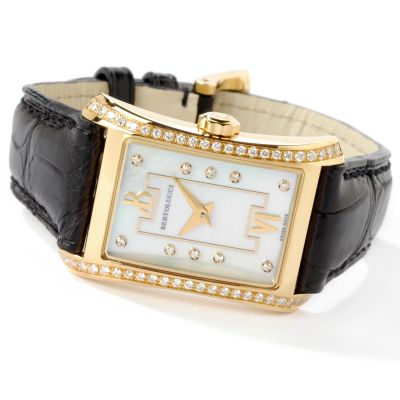 Bertolucci Women's Fascino 18K Diamond Leather Strap Watch