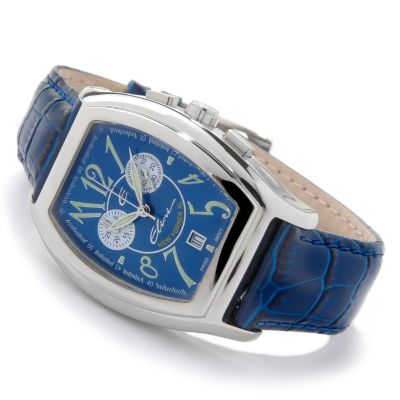Elini Men's New Yorker XL Chronograph Leather Strap Watch