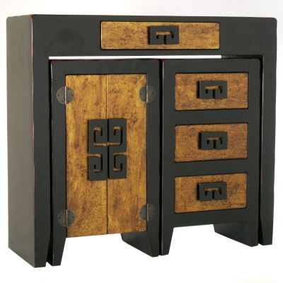 Asian Design Table & Cabinets - Set of Three