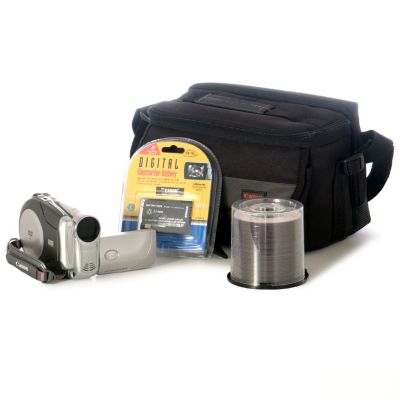 Canon DC220 DVD Camcorder, Battery, Case & Mini DVD-Rs w $30 Rebate