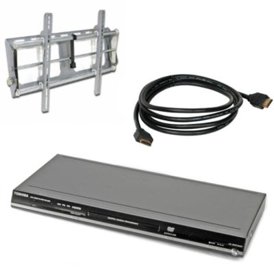 Toshiba Upconvert DVD Player, Tilt Wall Mount & HDMI Cable
