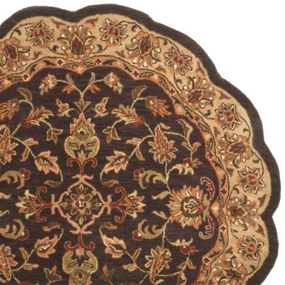 "Valentina" 6' Round Scalloped Hand Tufted 100% Wool Rug