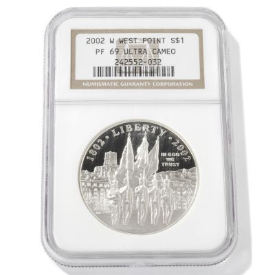 2002 West Point Commemorative Dollar PF69UC NGC