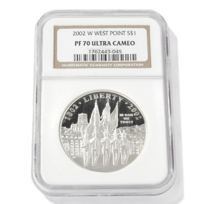 2002 West Point Commemorative Dollar PF70UC NGC