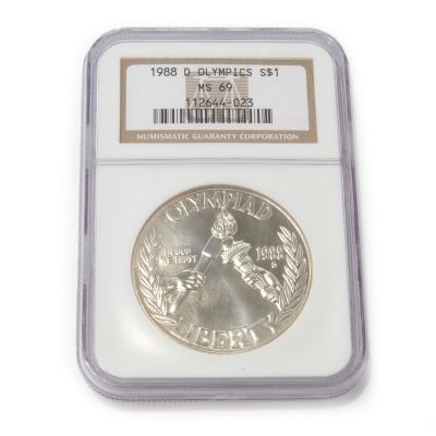 1988 Olympic Commemorative Silver Dollar MS69 NGC