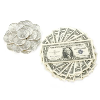 America's Best Silver - 20 BU Peace Dollars & 20 CU $1 Silver Certificates