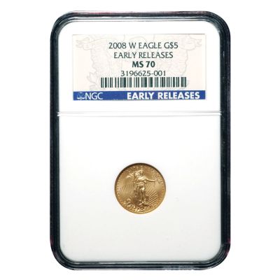 2008 W $5 Gold American Eagle MS70 NGC Early Release