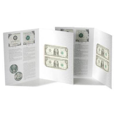 Series 2003 & 2006 $1 Federal Reserve Notes (Two Count Uncut Sheet) CU