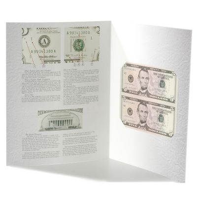 2006 Series $5 Colorized Federal Reserve Notes UC (Two-Count Uncut Sheet)
