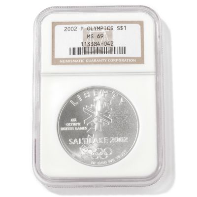 V50187 - 2002 Olympic Commemorative Dollar MS69 NGC