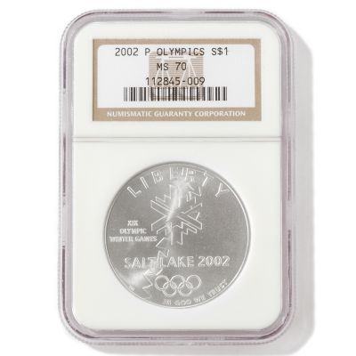 V50188 - 2002 Olympic Commemorative Dollar MS70 NGC