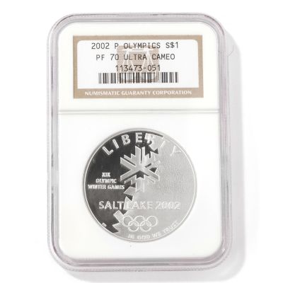 2002 Olympic Commemorative Dollar PF70 Ultra Cameo NGC
