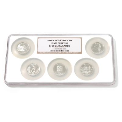 2008 Five-Piece Silver Proof State Quarters Set PF69 UC