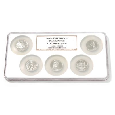 2008 Five-Piece Silver Proof State Quarters Set PF70 UC