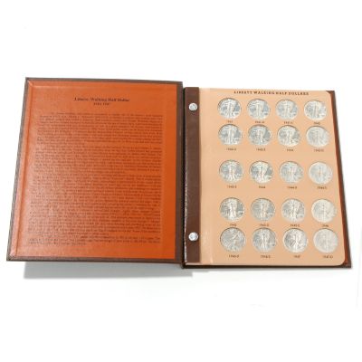 1941-1947 Walking Liberty Half Dollar Set (XF-AU) w/ Dansco Album