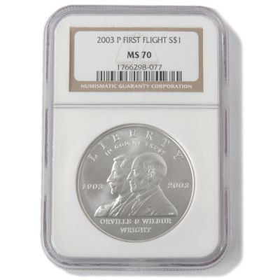 V50390 - 2003 First Flight Commemorative Dollar MS70 NGC