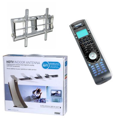 Tilt Wall Mount, Logitech Harmony Universal Remote & HD Antenna