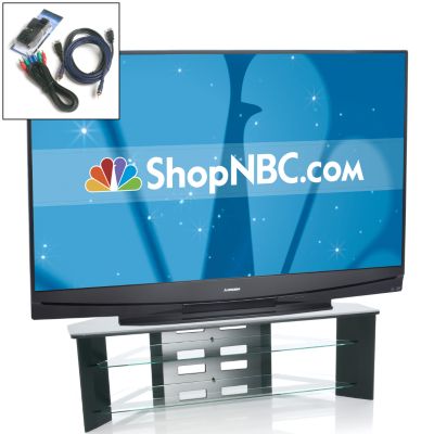 Mitsubishi 73" 1080p 120Hz DLP HDTV, Stand & HD Cable Pack