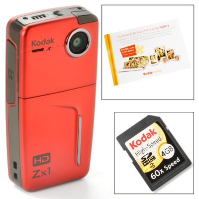 Kodak Zx1 HD Pocket Video Camera & 4GB SDHC Memory Card w/ $50 Rebate