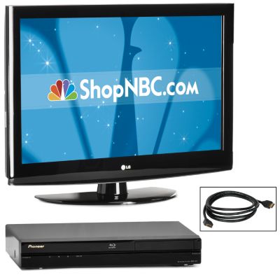 LG 37" 1080p LCD HDTV, Pioneer Blu-ray Disc Player & 6' HDMI Cable