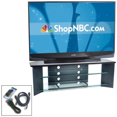 V51638 - Mitsubishi 60" 1080p 120Hz DLP HDTV, HD Cable Pack & Stand w/ $100 Rebate