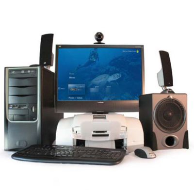 Voyageur Core 2 Duo 3.0GHz Desktop w/ Blu-ray Drive, 22" Monitor & HP Printer