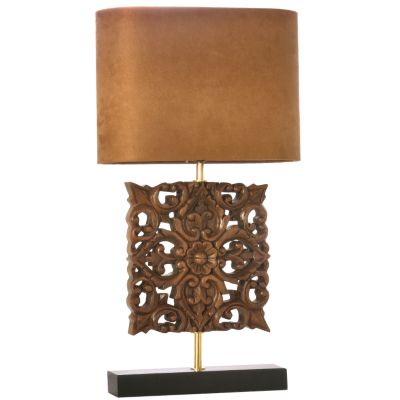 Carved Plaque Table Lamp