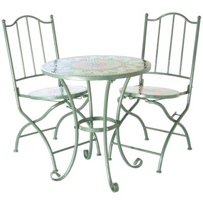 Geometric Mosaic Table & Chairs Bistro Set