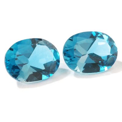 V75040 - Set of Two Oval Cut 8 x 6mm London Blue Topaz