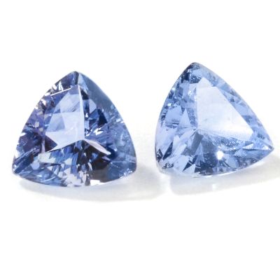 Set of Two Trillion Cut 5 x 5mm Tanzanite