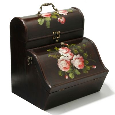 Hand-Painted Wood Wine Case