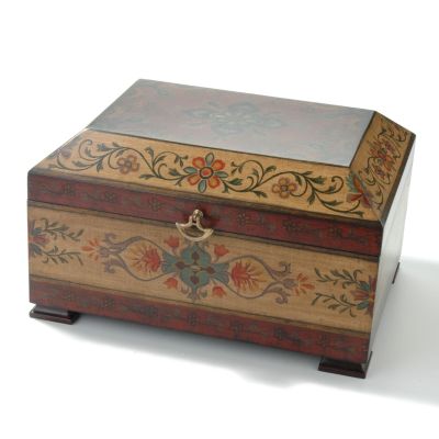  Hand-Painted Decoratvie Wood Storage Box 