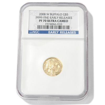 2008 $5 Gold Buffalo Coin PF70 Ultra Cameo Early Release NGC