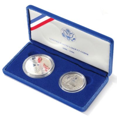 V80060 - 1986 2pc. Proof Statue of Liberty Commemorative Coin Set