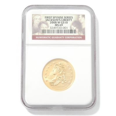V80137 - 2008 $10 Andrew Jackson Liberty First Spouse Gold Coin MS69 NGC