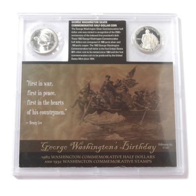 Long Island Classic Collection George Washington's BIrthday Coin & Stamp Set