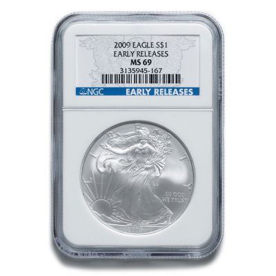 2009 $1 Silver American Eagle MS69 NGC Early Release