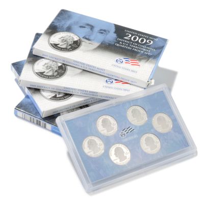 Five 2009 U.S. Mint District of Columbia and U.S. Territories Quarter Six Coin Proof Sets
