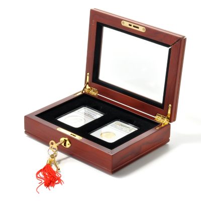 V80300 - Thomas Jefferson Two Coin Set PF69UC NGC w/ Glass Top Case