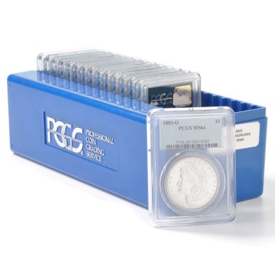 15 Different Morgan Dollars MS64 PCGS w/ Case