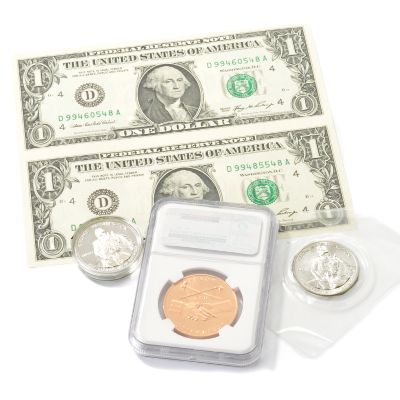 V80337 - George Washington Coin & Currency Mix
