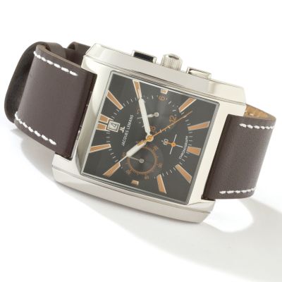 Jacques Lemans Men's Sport Porto Chronograph Leather Strap Watch