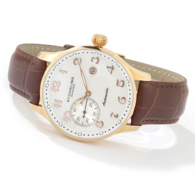 Stuhrling Original Men's Heritage Automatic Leather Strap Watch