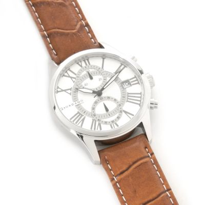 Giordano Men's Chronograph Leather Strap Watch