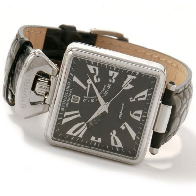 Stuhrling Original Mens Original San Marco Leather Strap Watch