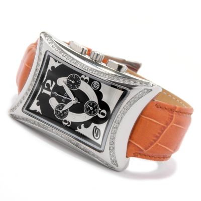 Elini Unisex Nazar Diamond Lucky Horseshoe Black Dial Chronograph Watch
