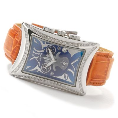 Elini Unisex Nazar Diamond Lucky Hand "Hamsa" Blue Dial Chronograph Watch