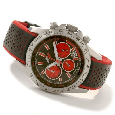 Jacques Lemans Women's F1 Chronograph Stainless Steel Leather Strap Watch
