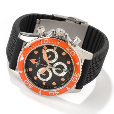 Stuhrling Original Men's Atlantis Acropolis Chronograph Rubber Strap Watch